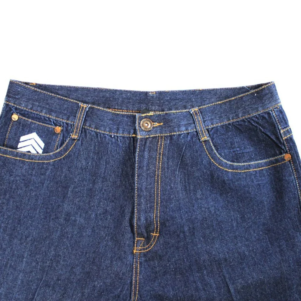 Makaveli Dark Medium Wash Military Inspired Insignia Jeans, Size 40/32